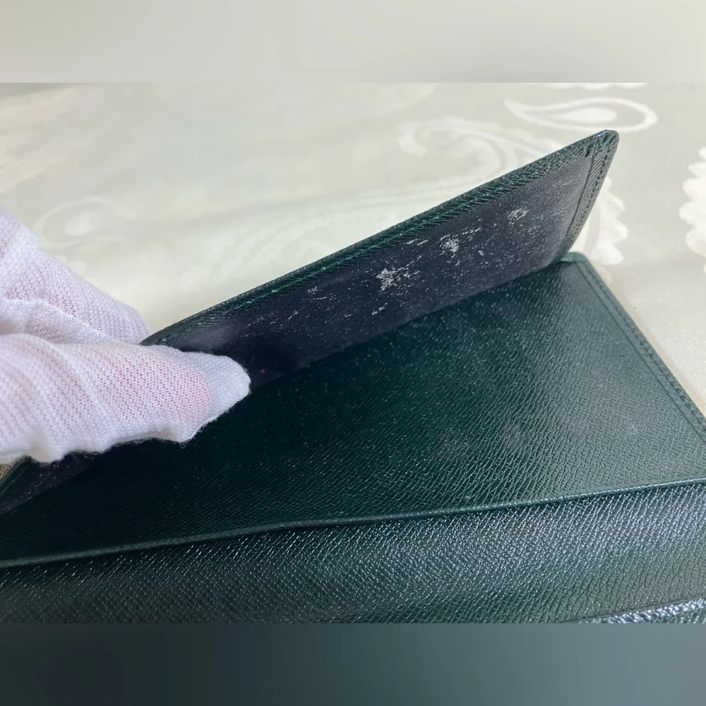 1043: Louis Vuitton Taiga Leather Long Bifold Wallet Green